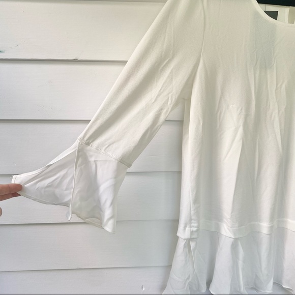 NEW Jones New York White Shirttail Hem Top - Picture 2 of 6